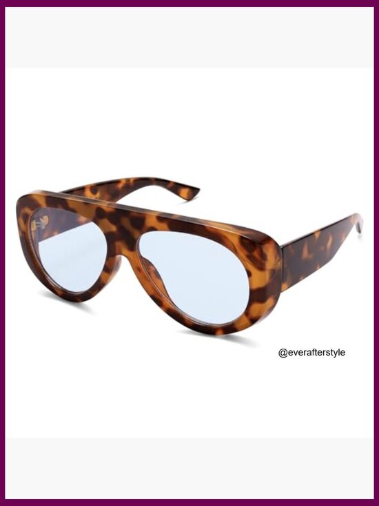 Plastic Aviator Sunglasses with 99% UV Protection Wrap Around Style